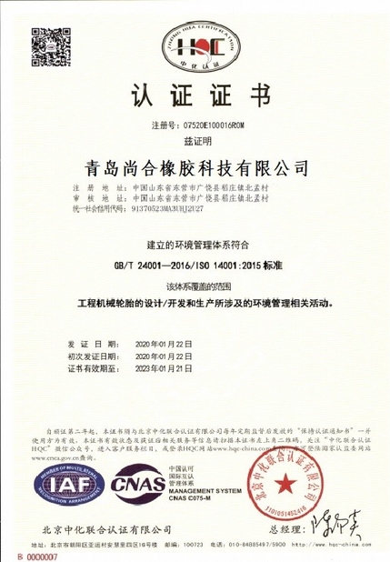 中国 Qingdao Shanghe Rubber Technology Co., Ltd 認証